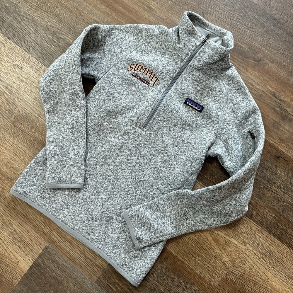 Patagonia Women 1/4 Zip Better Sweater‎ Grey LOGO Outdoors Sz XXS Gorp